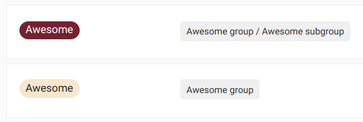 parent group and subgroup labels in the subgroup’s label list